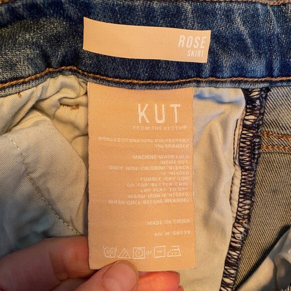 Kut From The Kloth Denim "Rose" Button Up Front Skirt, Women's Size 6 - Picture 13 of 14